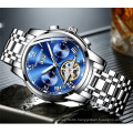 Ontheedge 032 Hot Sale Fashion Men Watches Automatic Tourbillon Mechanical Watch Luminous Waterproof Calendar Blue Watches